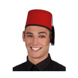 Palarie traditionala turceasca, toca din fetru, rosu
