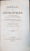 JOURNAL DES COURS PUBLICS DE JURISPRUDENCE, HISTOIRE, ET BELLES-LETTRES de M. DAUNOU - PARIS, 1820-1821