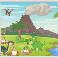 Sticker decorativ, Lumea Dinozaurilor, Verde, 90 cm, 8479ST-1