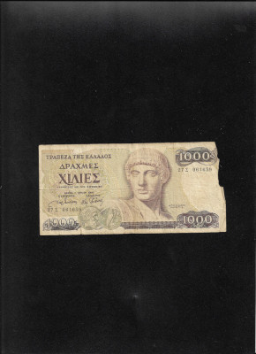 Grecia 1000 drahme 1987 seria061639 uzata foto