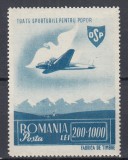 ROMANIA 1945 LP 176 ORGANIZATIA SPORTURILOR POPULARE POSTA AERIANA MNH