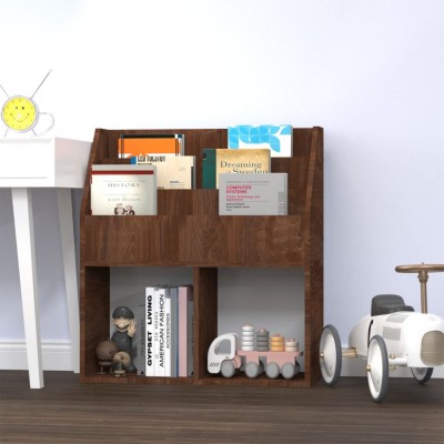 vidaXL Raft reviste copii, stejar maro, 71x30x78,5cm, lemn prelucrat 339528 foto