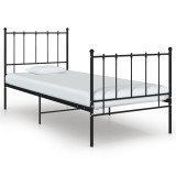 Cumpara ieftin Cadru de pat, negru, 100x200 cm, metal