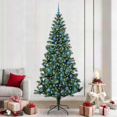vidaXL Pom de Crăciun artificial pre-iluminat cu 300 LED Verde 240 cm 3396795