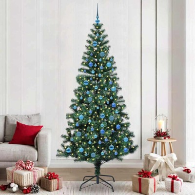 vidaXL Pom de Crăciun artificial pre-iluminat cu 300 LED Verde 240 cm 3396795 foto