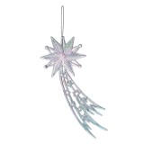 Cumpara ieftin Ornament brad Craciun Steluta plastic argintiu 15x1x6 cm