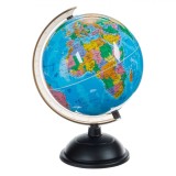 Glob Pamantesc cu Lumina LED, 20cm, USB, Multicolor, Suport Negru, Educativ Geografie, Decor Birou/Casa
