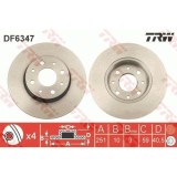 Set discuri frana Alfa Romeo Mito (955 ), punte spate, 251x10, plin, TRW