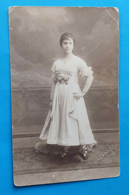 Portret de femeie - CP 1920 - Foto studio Julietta Bucuresti foto