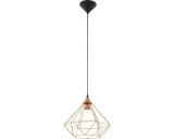 Cumpara ieftin Pendul Vintage Eglo Tarbes Cupru E27, Metal Auriu, Inaltime 110cm, Design Modern, Inaltime Reglabila