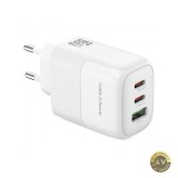 Incarcator Retea XO Design L139 65W 4.5A 1 x USB-A - 2 x USB-C Alb