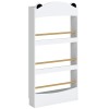 AIYAPLAY Bibliotecă Montessori pentru Copii 3-8 Ani, Ursuleț, cu 4 Polițe din Lemn, 50x15x97 cm, Alb | Aosom Romania