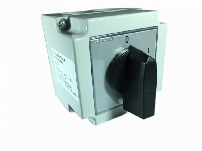 Intrerupator 12A 4kw 0-1 ON-OFF 1pol IP54 cu came industrial aplicat casetat