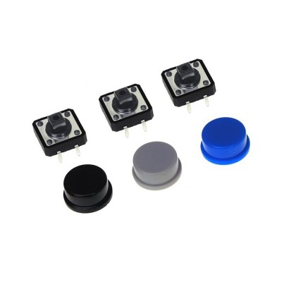 Buton cu capac rotund 12x12x7.3mm Arduino (culoare: GRI) (b.1933) foto