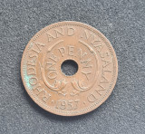 Rhodesia and Nyasaland One Penny 1956 patata