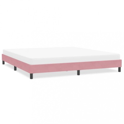 vidaXL Cadru de pat fără saltea roz 200x210 cm catifea 4101378 foto