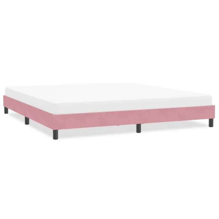 vidaXL Cadru de pat fără saltea roz 200x210 cm catifea 4101378