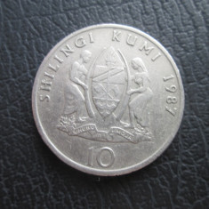 Tanzania : 10 shilingi 1987 _ moneda _ J.K Nyerere