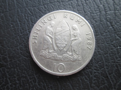 Tanzania : 10 shilingi 1987 _ moneda _ J.K Nyerere foto
