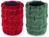 Set 2 vaze flori teracota catifea verde rosie Fundite &Oslash; 12 cm x 16,5 H