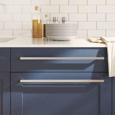 vidaXL M&amp;acirc;nere de dulap, 20 buc., argintiu, 480 mm, oțel inoxidabil 3203642 foto