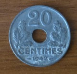 20 centimes 1942, Franta, zinc