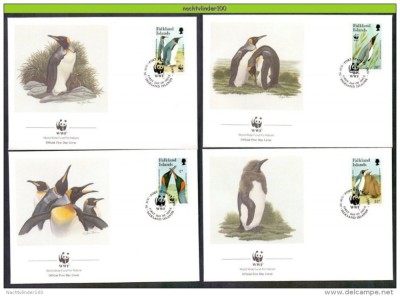 !!! FALKLAND ISLANDS - LOT 4 FDC PINGUINI - 1991 foto