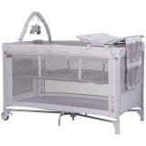 Cumpara ieftin Patut pliabil cu saltea de infasat Chipolino Luna platinum