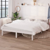 Cadru de pat, alb, 140x200 cm, lemn masiv de pin GartenMobel Dekor, vidaXL