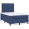 vidaXL Pat box spring cu saltea, albastru, 120x190 cm, material textil 3269915
