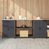 Set de depozitare pentru bucătărie cu raft cu depozitare cu ușă 3 pcs Antracit