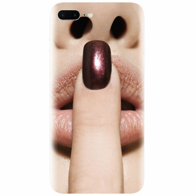 Husa silicon pentru Apple Iphone 7 Plus, Finger Purple Nailpolish Girl Lips foto