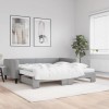 VidaXL Pat de zi cu extensie și saltele, gri deschis 100x200 cm textil 3196601