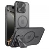 Husa MagSafe pentru Apple iPhone 16 Pro Max, Nillkin, CamShield Prop, Neagra Transparenta