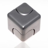 Jucarie Antistres Fidget Spinner, Flippy, Tip Cub, Metalic 2-in-1, Silentios, Transformabil, Rulment Premium, Inox, Gadget pentru Birou, 2.9 x 2.9 cm,