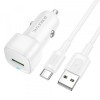 Incarcator Auto Cu Cablu USB-C Borofone BZ34 Cloud, 18W, 3A, 1 x USB-A, Alb