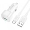 Incarcator Auto Cu Cablu USB-C Borofone BZ34 Cloud, 18W, 3A, 1 x USB-A, Alb