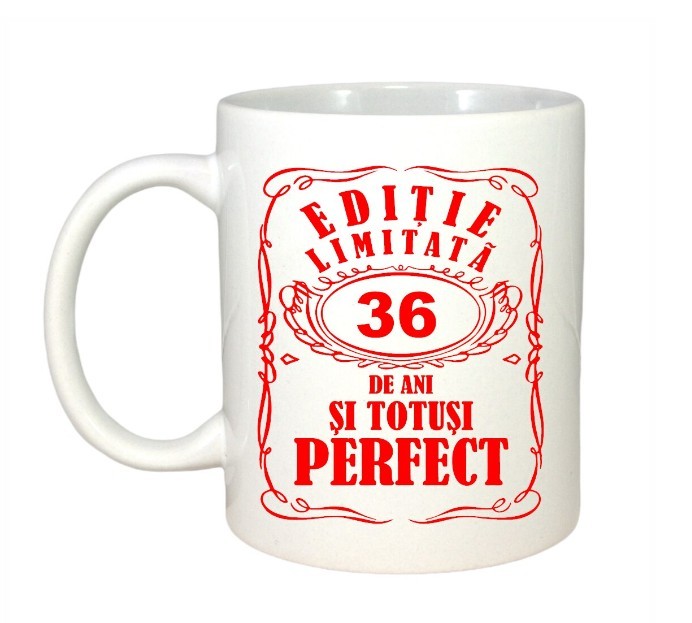 Cana alba personalizata, Editie Limitata 36 ani, INOVATIX&reg;. 330ml