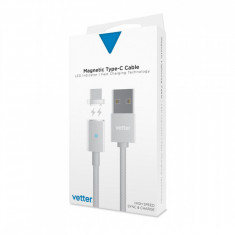 Cablu Date si Incarcare Magnetic Vetter USB to Type-C, Silver