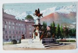 Carte postala veche sec. XIX Austria Innsbruck Leopoldsbrunnen, circulata, Printata