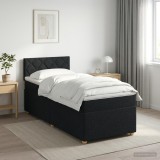 Cumpara ieftin Pat boxspring cu saltea cu headboard Negru 80 x 200 cm Tesatura