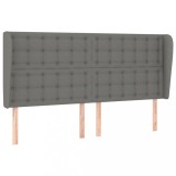 Cumpara ieftin Tablie de pat cu aripioare gri inchis 183x23x118/128 cm textil