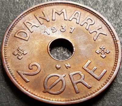 Moneda istorica 2 ORE - DANEMARCA, anul 1931 *cod 1010 = excelenta foto