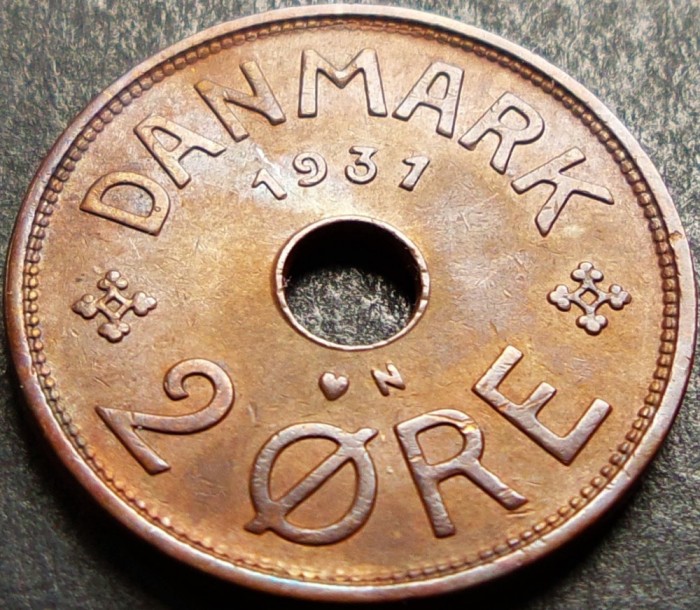 Moneda istorica 2 ORE - DANEMARCA, anul 1931 *cod 1010 = excelenta