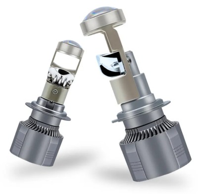 Set 2 Becuri auto LED H7, canbus, cu Lupa, 220W, 12V, 30000 Lm, 5700K foto