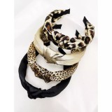 Set 4 Bentite de Par cu Imprimeu Leopard, Negru si Crem - 65144