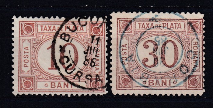 ROMANIA 1885 TAXE DE PLATA EMISIUNEA a II-a SERIE STAMPILATA