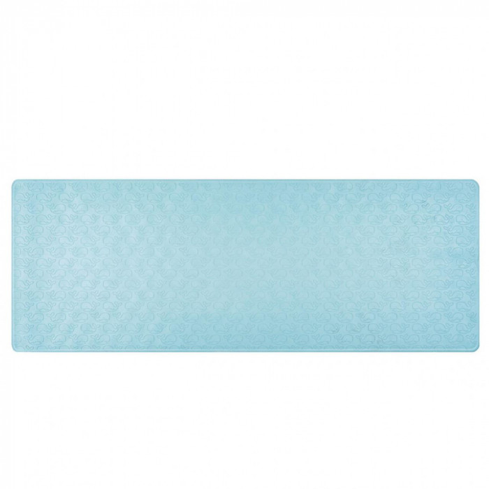 Covoras de baie antialunecare cu ventuze, din cauciuc natural, antibacterian, dreptunghiular, 97 x 36 cm, albastru, MyHappyBath Mat XL, Reer 76033 Chi