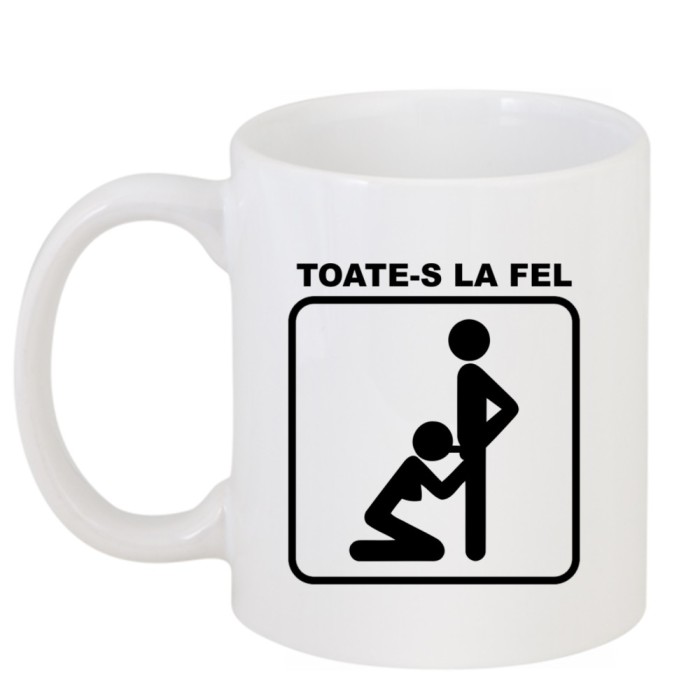 Cana alba personalizata &quot;Toate-s la fel&quot;, INOVATIX&reg;. 330ml