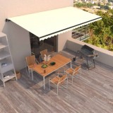 Copertina retractabila manual, crem, 600x350 cm GartenMobel Dekor, vidaXL